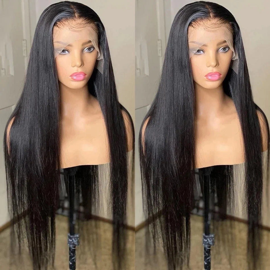 40 Inch Straight HD Lace Frontal Wig | 13x4 & 13x6 Human Hair | Pre-Plucked with Baby Hair Luxegan