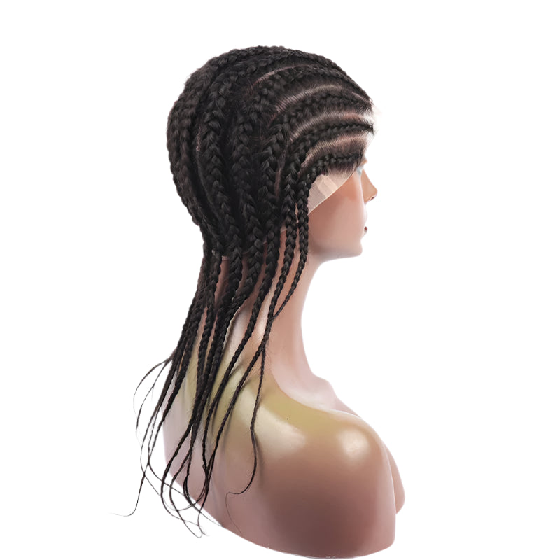 18-24" Box Braided Full Lace Human Hair Wig | Pre-Styled Braids | Transparent Lace | Vietnamese Remy Hair | 12A Grade