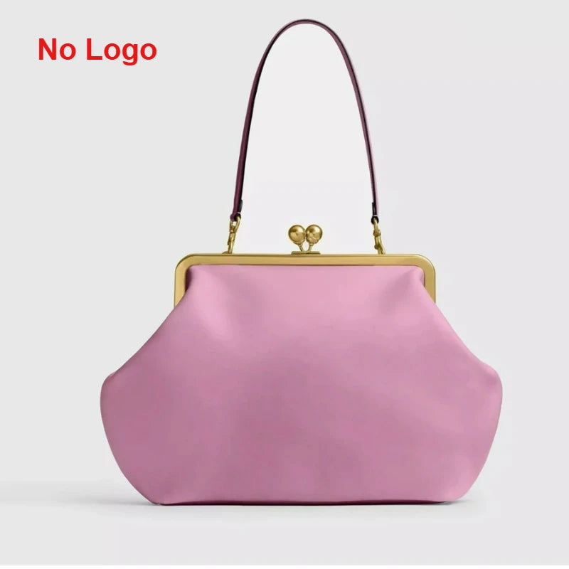 Branded Irregular Shell Shoulder Bag | Sophisticated "Large Capacity" Silhouette | Elegant Exquisite Clip Clutch | "Dignified" High-Performance PU Essential for Radiant Versatile Styling Luxegan