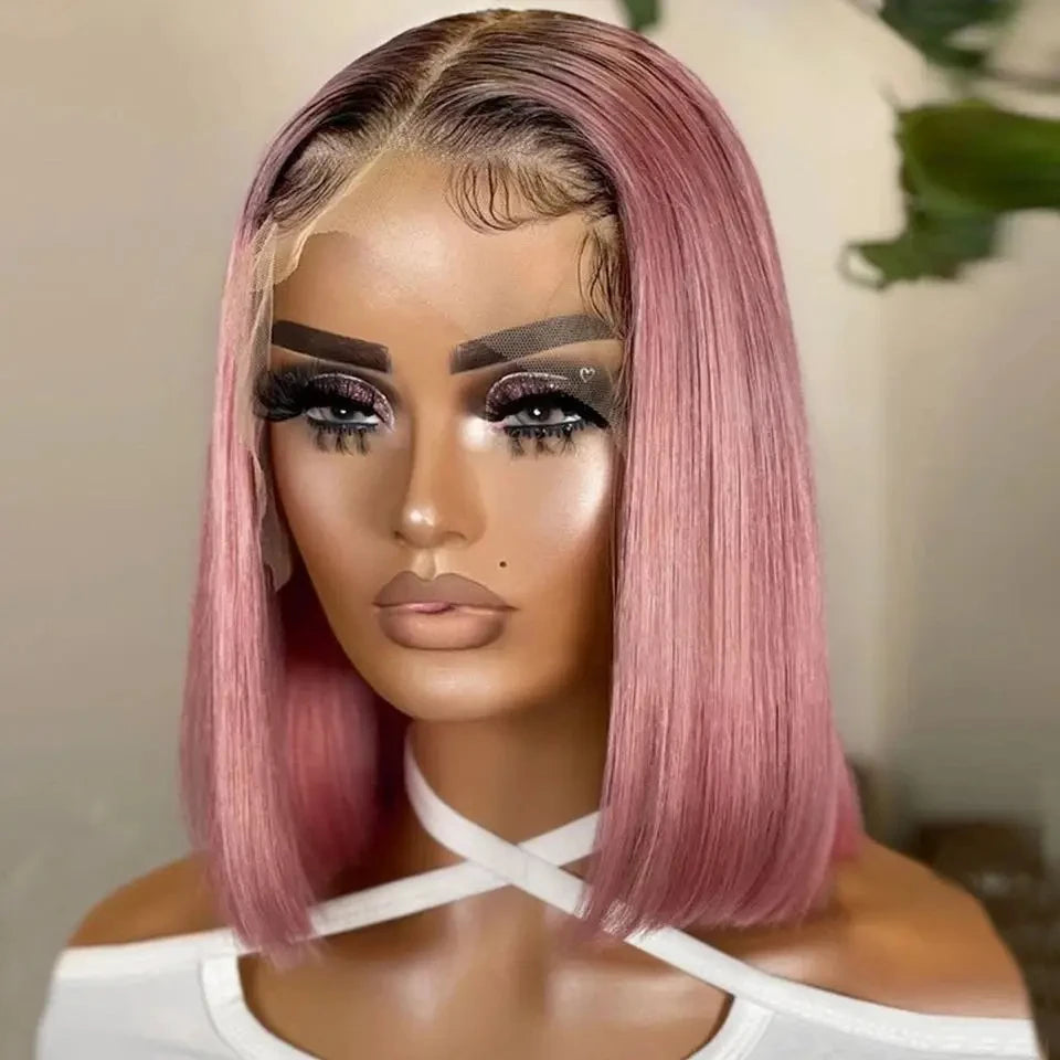 180% Density Honey Blonde Bob Wig | Straight T-Part Lace Front Brazilian Human Hair Luxegan