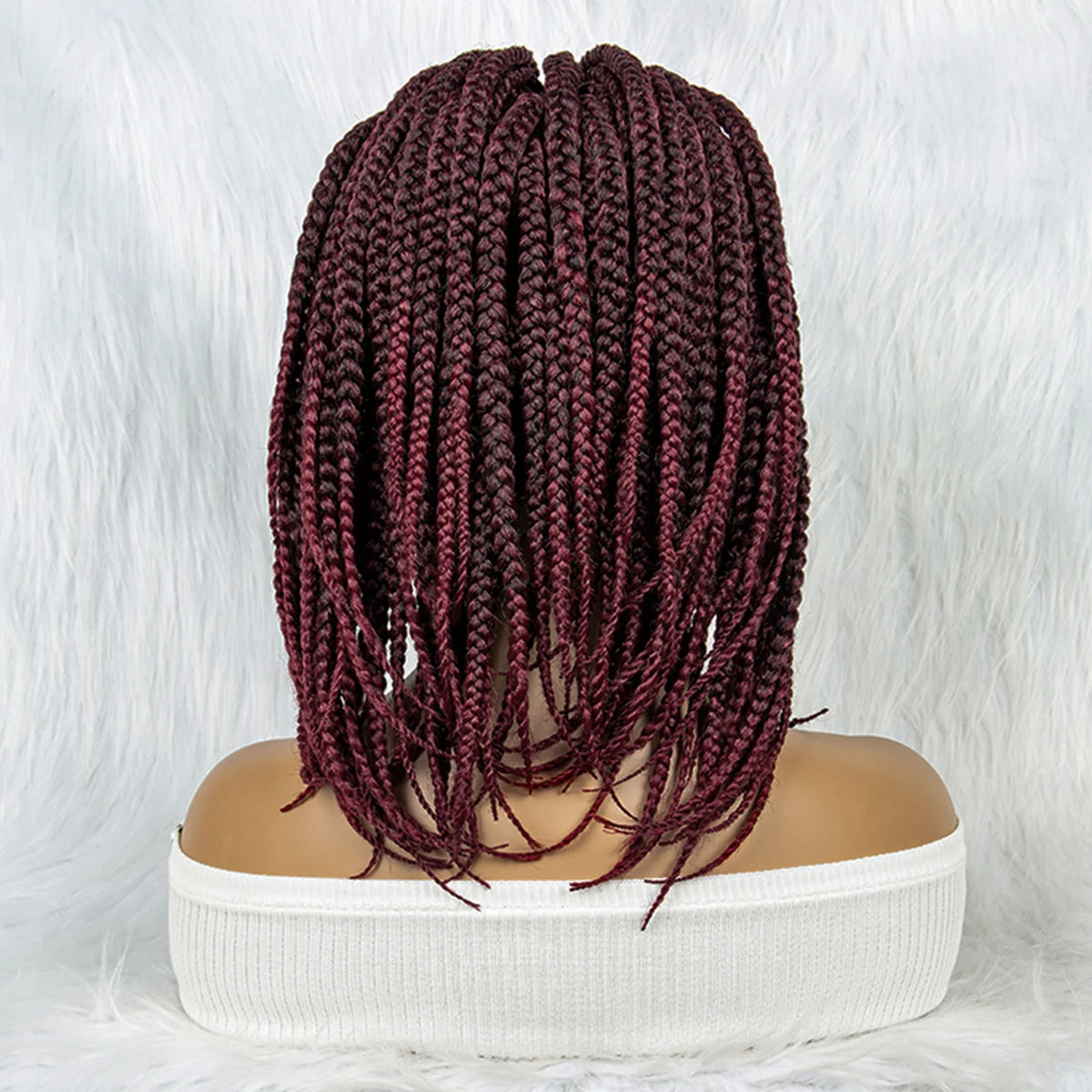 Pelucas trenzadas Bob para mujeres negras Peluca de encaje completo con trenzas estilo cornrow Peluca sintética de encaje frontal con trenzas de caja sin nudos con cabello de bebé