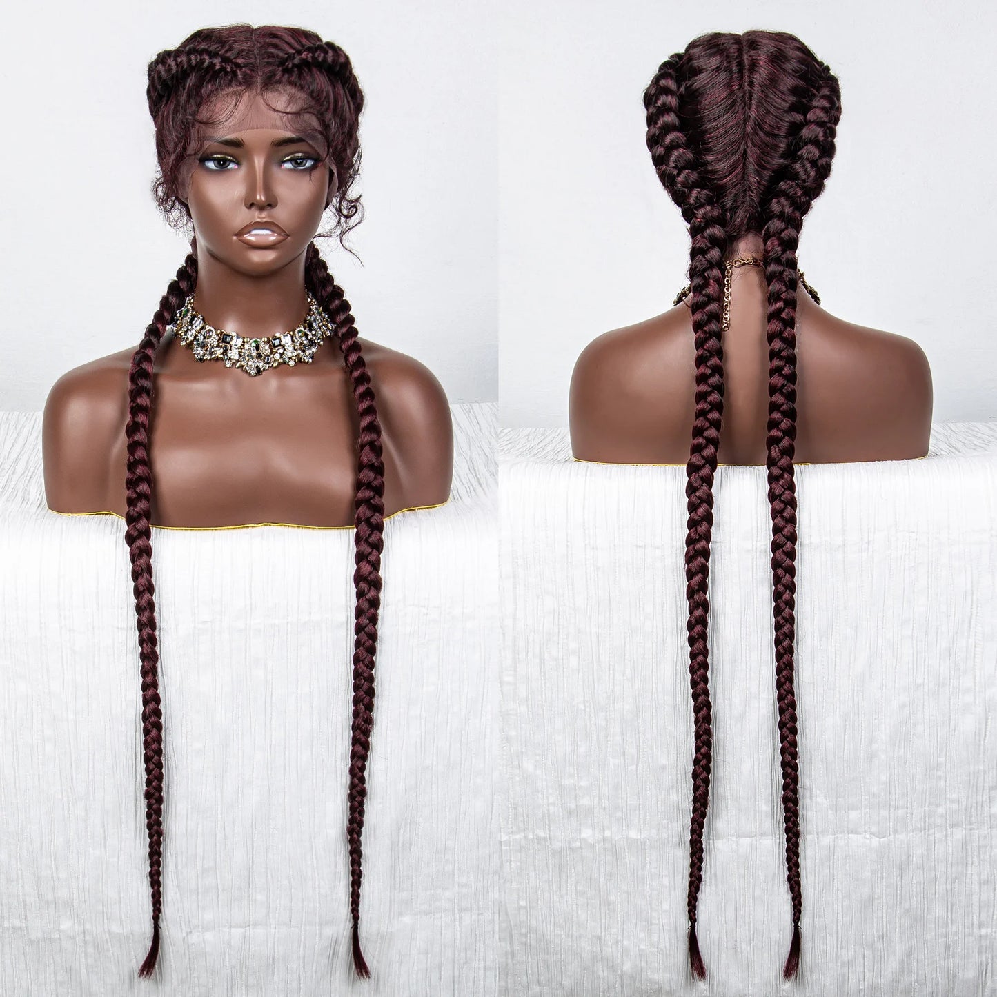 36" Twist Braided Wig | Lace Front | Natural Color | Clearance Sale Luxegan