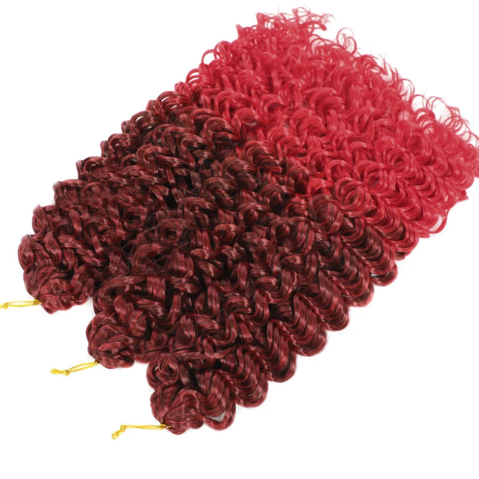 14–22 Inch Synthetic Deep Wave Crochet Hair | Afro Curl Braiding Extensions Luxegan