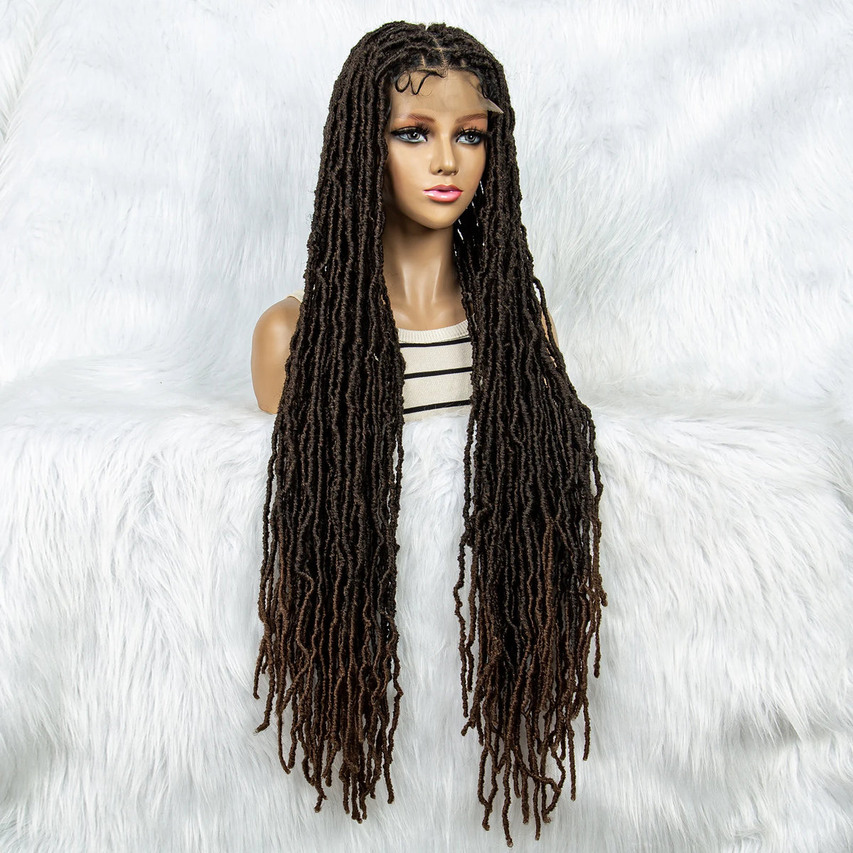 Pink & Blue Braided Wig | Full Lace Butterfly Locs & Dreadlocks
