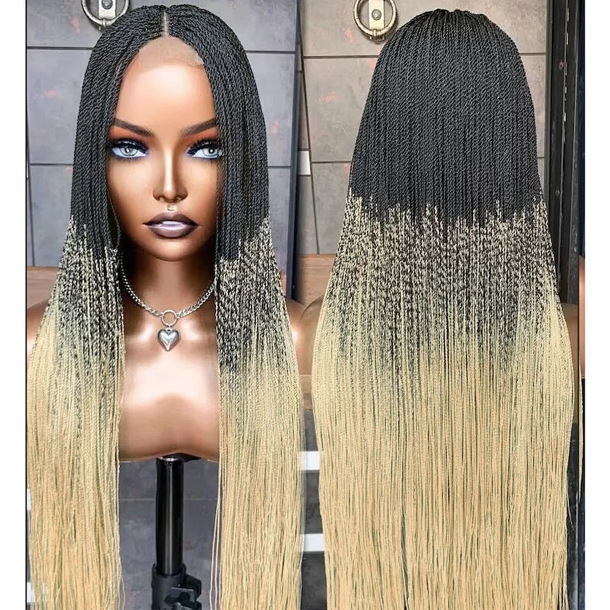 Glueless Micro Braid Wig | 13x4 Lace Frontal | Customizable Tiny Braids | For Black Women