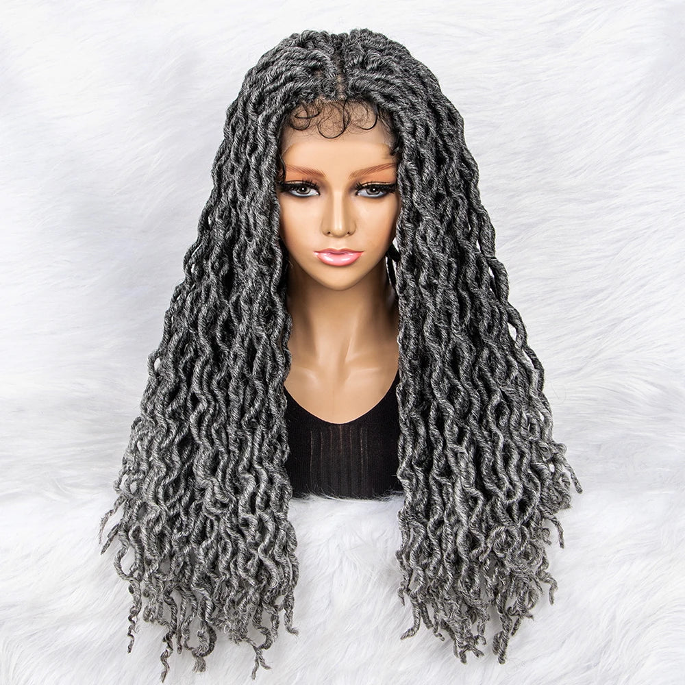 HD Transparent Lace Braided Wig with Lambswool Curls Luxegan