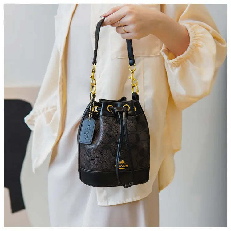Printing Top Handle Bag Hot Women's Handbag PU Luxury Bucket Classic Shopping Trip Women's Underarm Bag Shoulder Crossbody Bag Luxegan