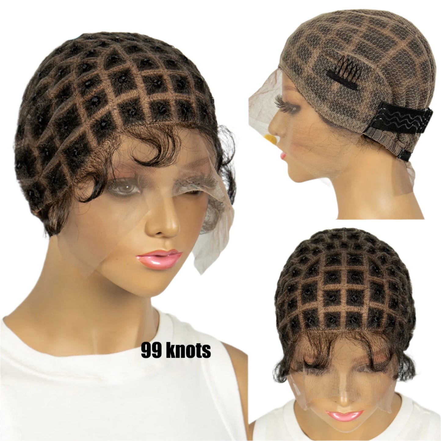 KIMA Pre-Parting Crochet Braid Mesh Cap | Boho Style | Baby Hair Feature Luxegan