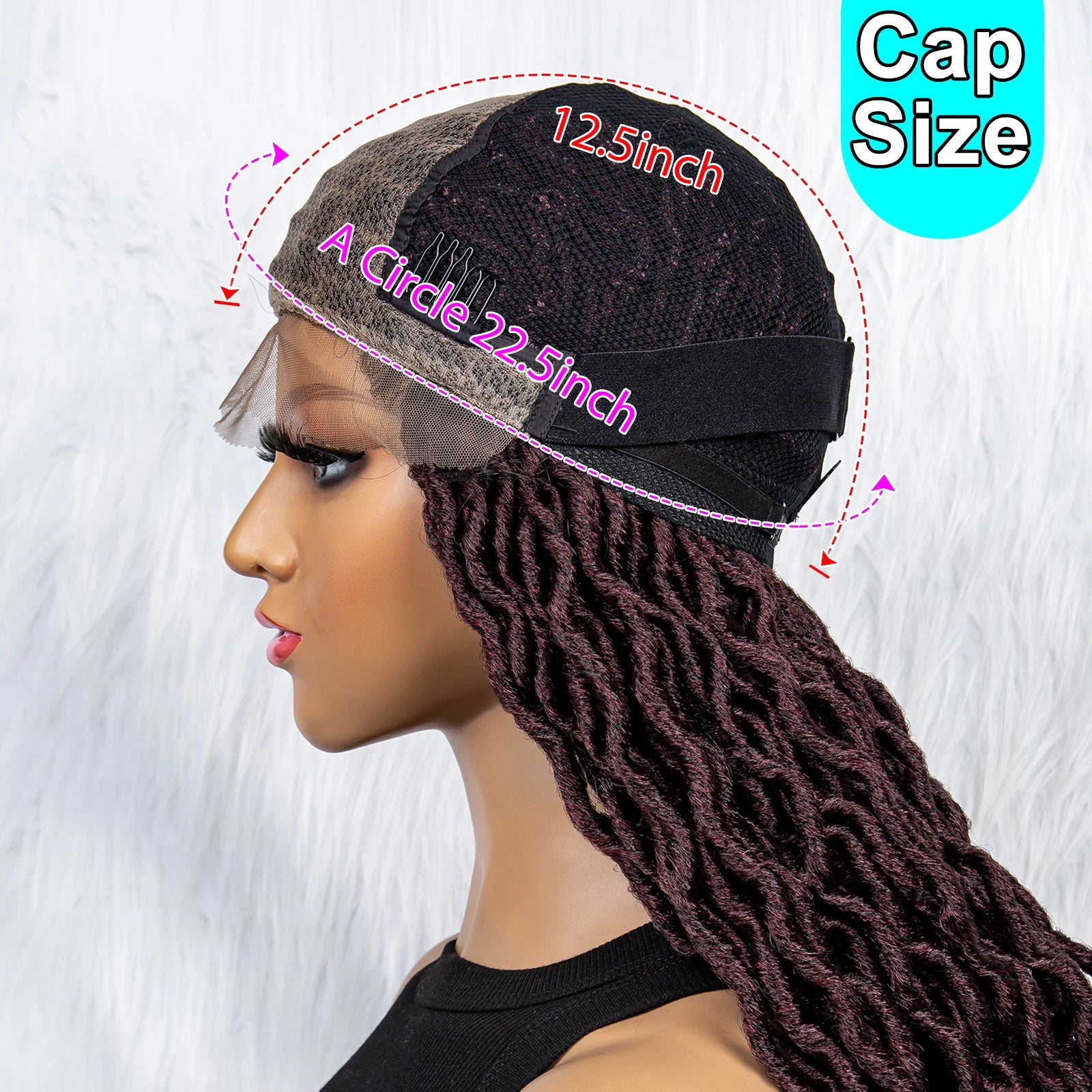 Knotless Box Braided Wig with Curly Ends & Baby Hair | Synthetic Lace Front Wig for Black Women Luxegan