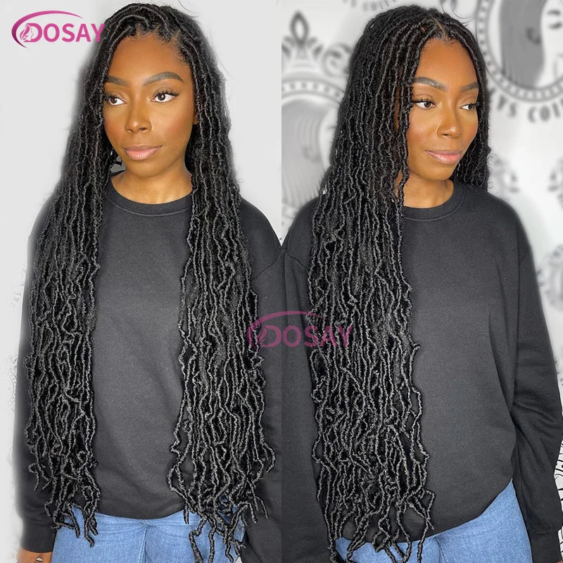 40" Butterfly Locs & Passion Twist Wig | 360 Full Lace | Box Braids | Baby Hair | Synthetic Luxegan