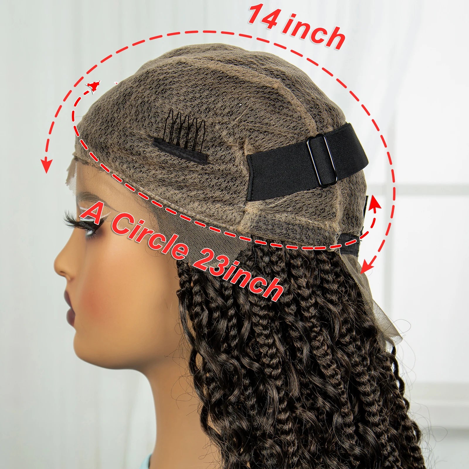 Ombre Knotless Braids Wig | Curly Ends | Full Lace | Baby Hair | Handmade Luxegan