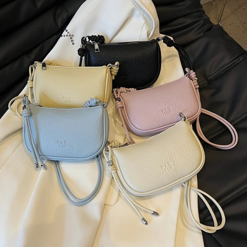 Ladies' Fashionable Solid Color Crossbody Bag | Versatile Exquisite Design Saddle Bag | Casual Daily Commuting Shoulder Handbag Luxegan