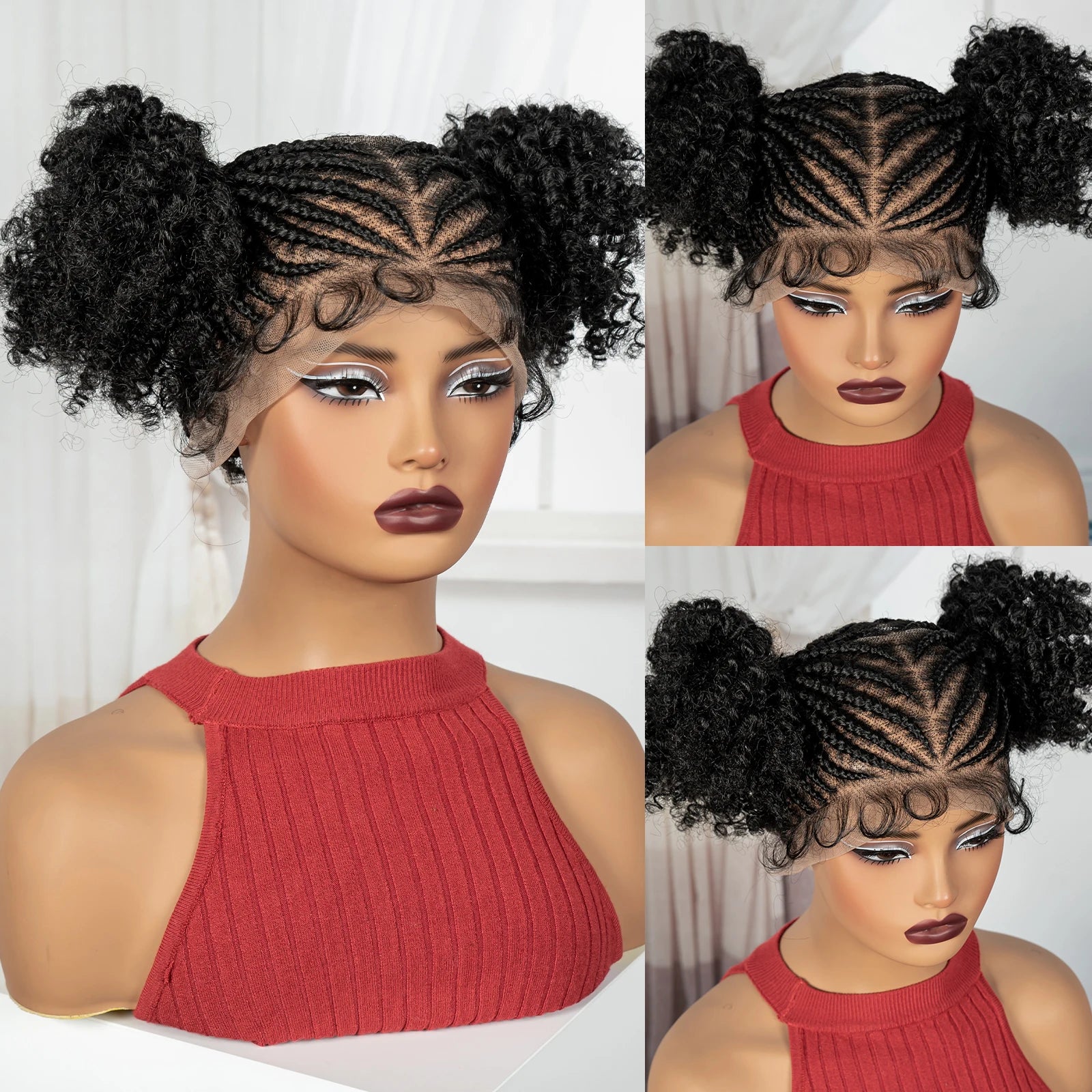 Cornrow Bantu Braids Wig | Full Lace | Baby Hair | Cosplay & Daily Wear Luxegan