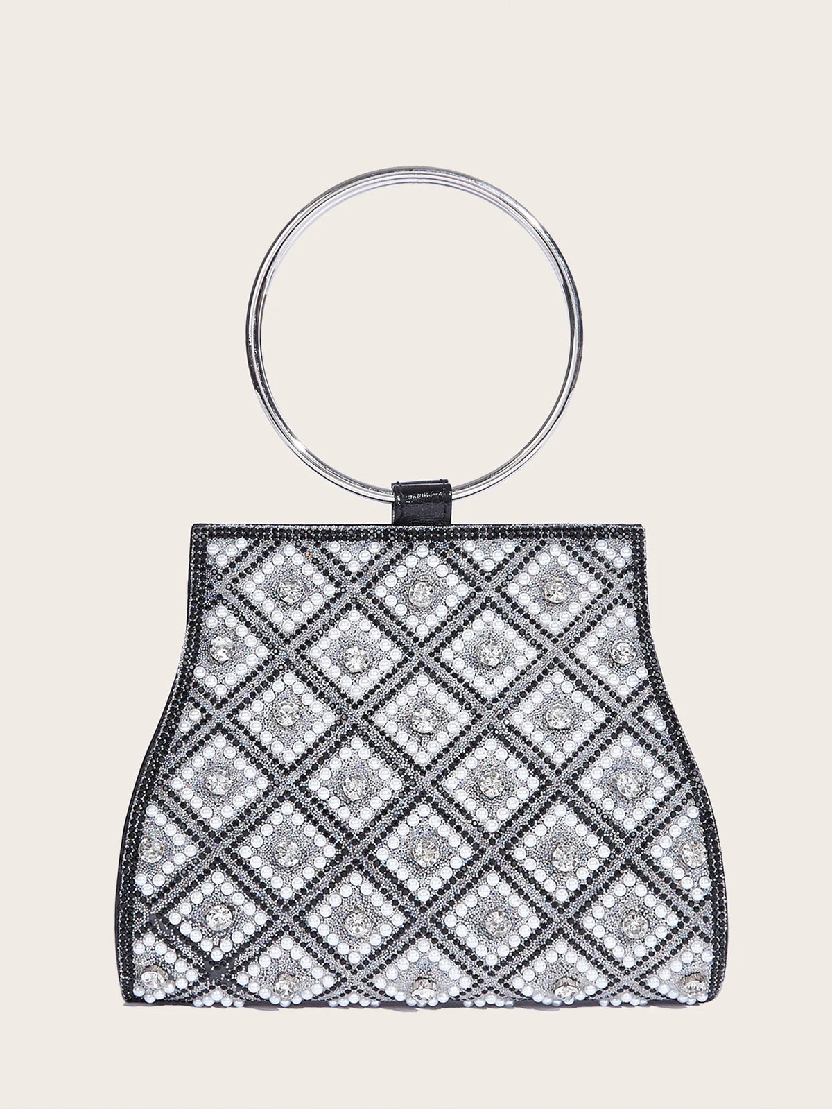 Acrylic Striped Diamond Clutch | Hard Bridal Rhinestones Evening Purse Luxegan