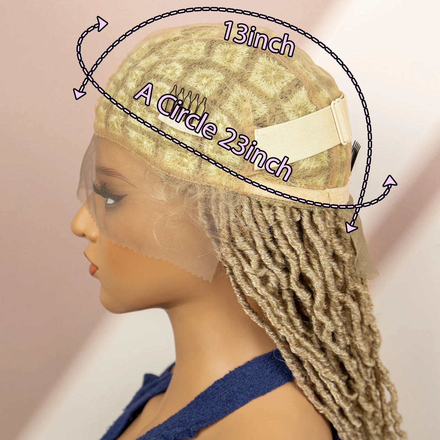 Red Box Braids Full Lace Wig | 36 Inches | Crochet Braids | Knotless | Kanekalon