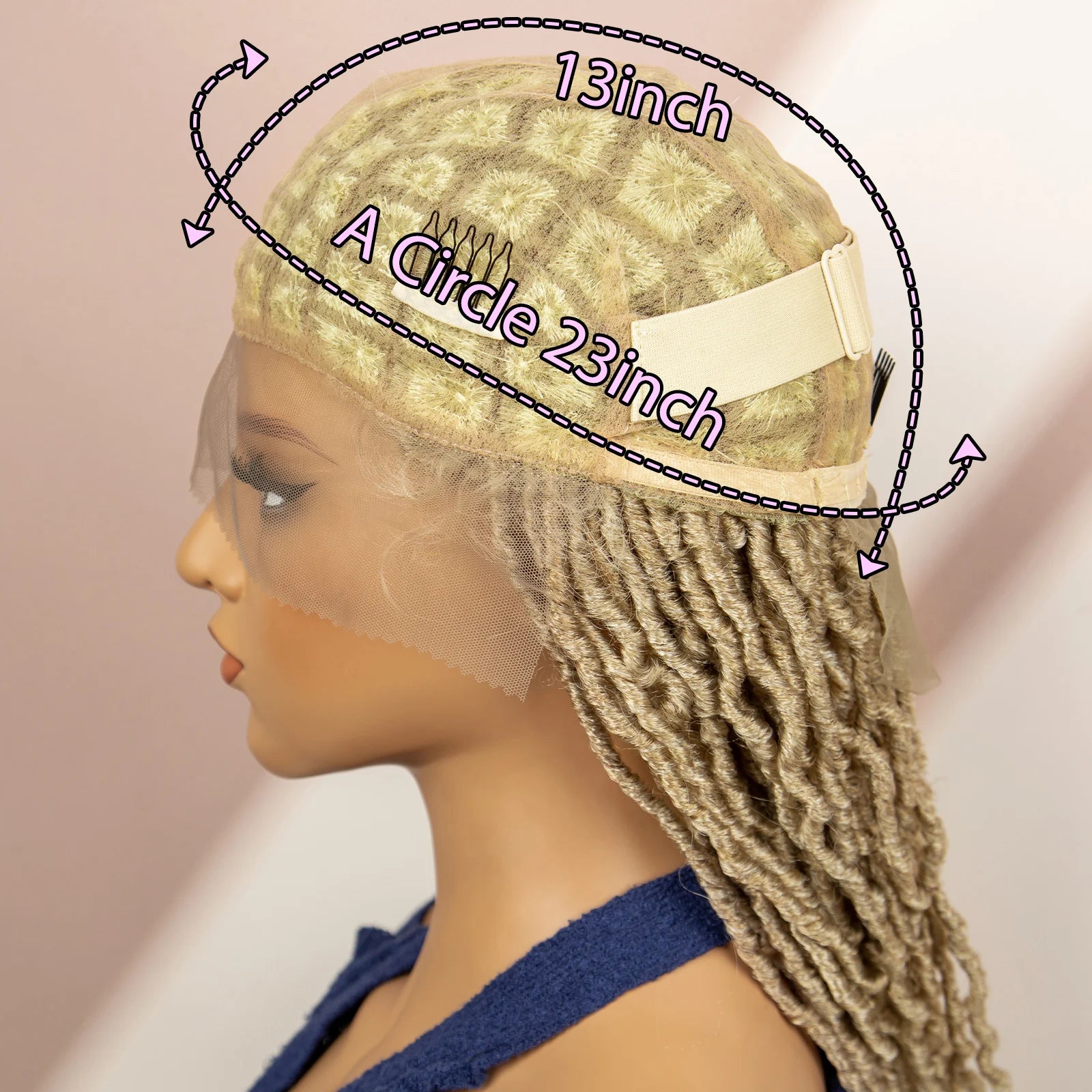 Red Box Braids Full Lace Wig | 36 Inches | Crochet Braids | Knotless | Kanekalon