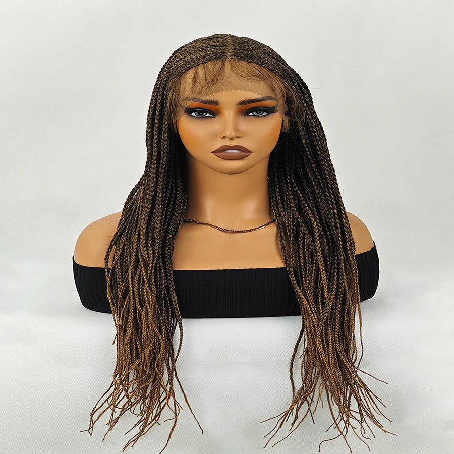 30 Inch Knotless Box Braids Wig | Full Lace Front | Deep Wave | Lightweight | For Black Women