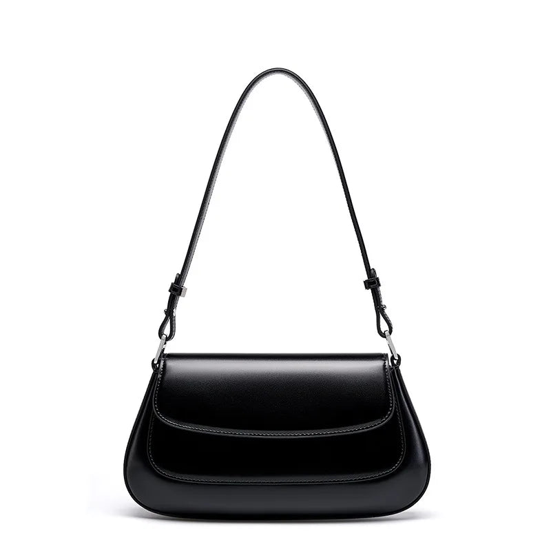 100% Genuine Leather Women's Shoulder Bag | Korean Style Ladies Luxury Cow Leather Crossbody & Armpit Handbag for Street Shopping Luxegan