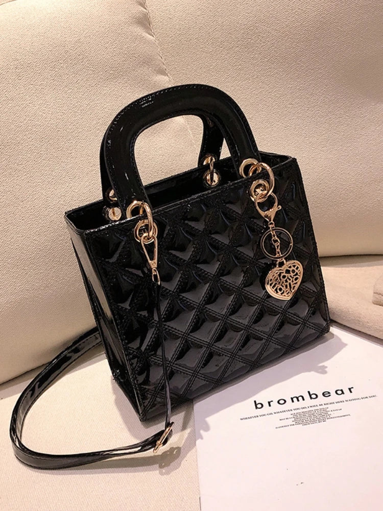 Bright Diamond Quilted Crossbody | Sequined PU Leather Handbag Luxegan