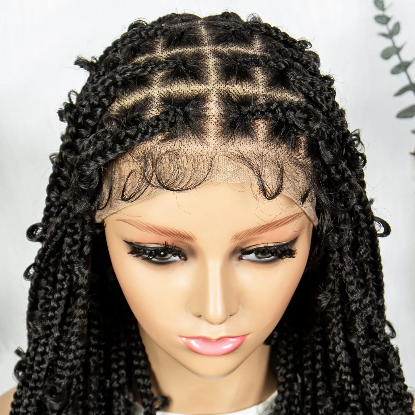 Kima Butterfly Crochet Box Braided Wigs Synthetic Cornrow Full Lace Wig Dreadlocks Wig Crochet For Black Women