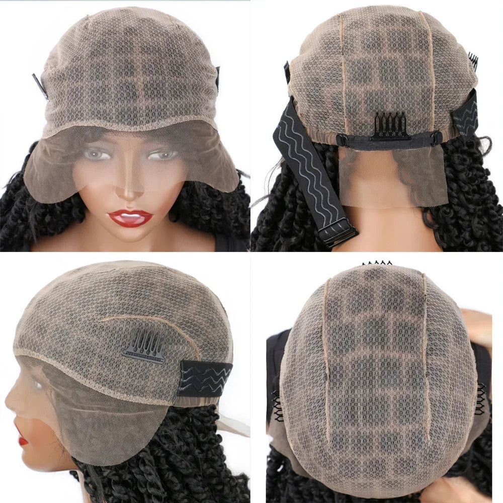 3x Twist Braided Wig | 30 Inch Full Lace Afro Dreadlocks | Synthetic Crochet Hair | For Women