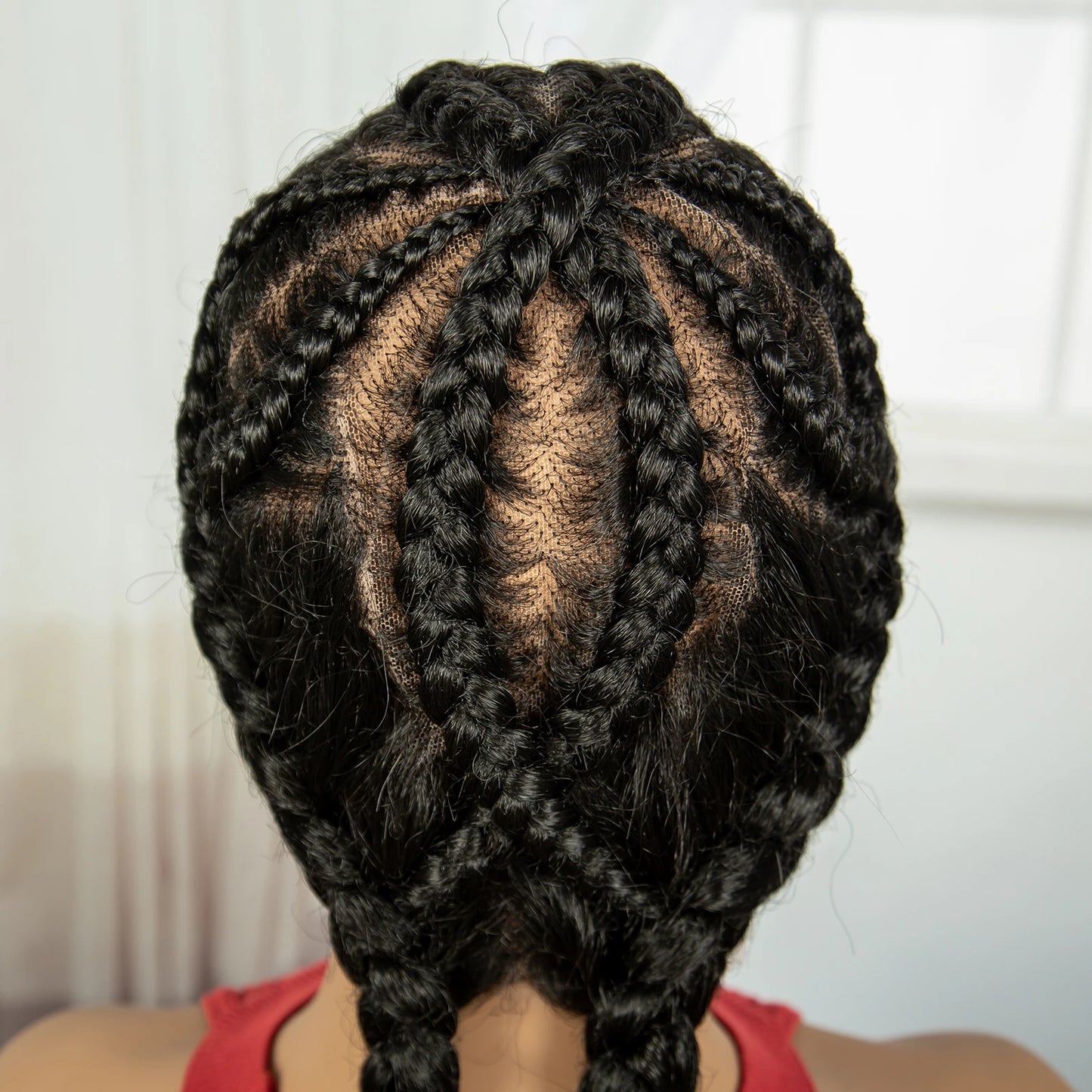 48" Super Long Cornrow Knotless Braids Wig | Full Lace Frontal Luxegan