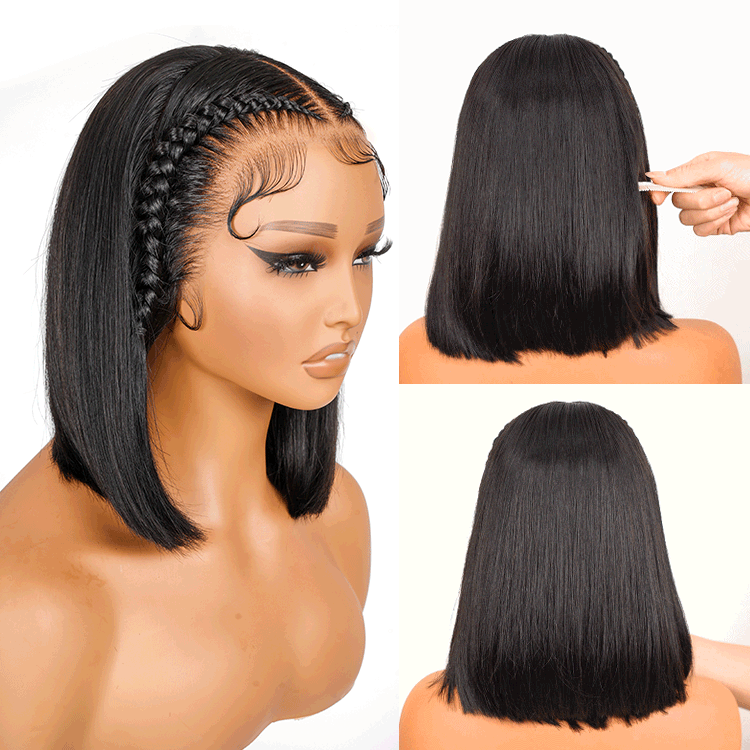 Pre-Styled Braided Bob Wig | 13x4 Lace Front | Remy Hair | Pre-Cut Lace Luxegan