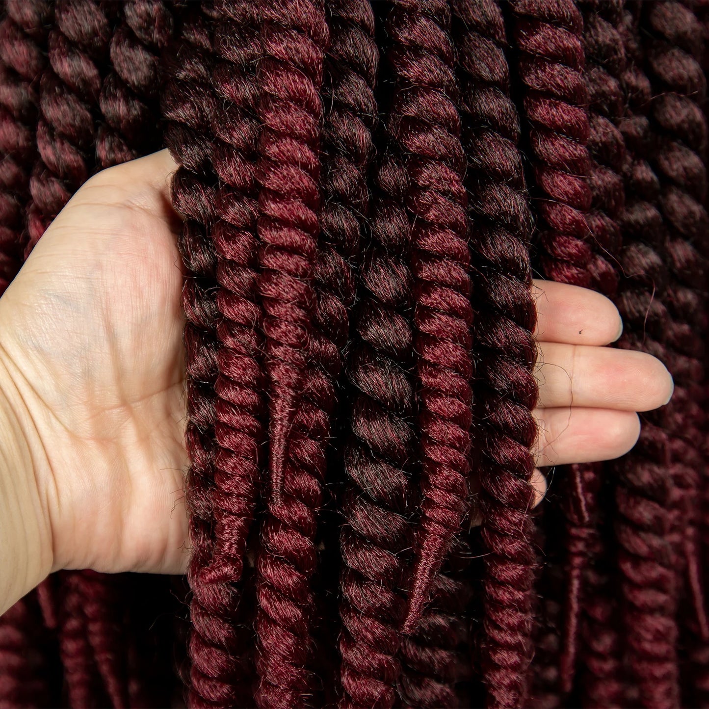 16 Inch Brown Twisted Braided Bob Wig | Full Lace | Kanekalon Fiber | For Black Women - Luxegan