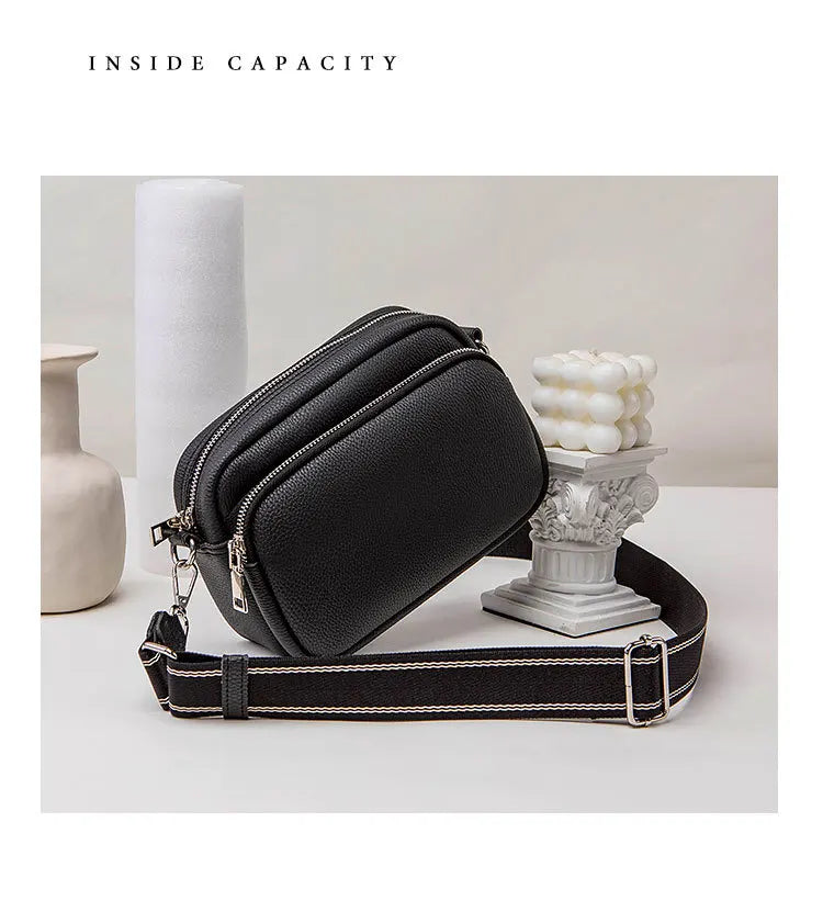 New Lychee Pattern Small Square Bag | Comfortable Weaving Strap Style Wide Shoulder Strap & Crossbody Bag Luxegan