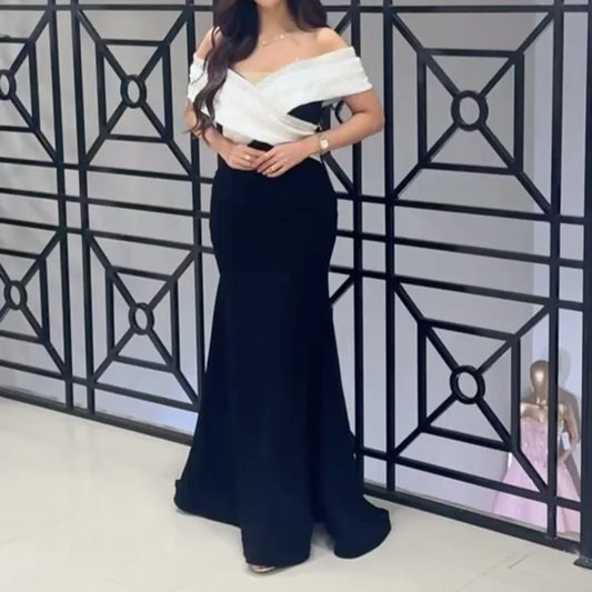 Pleat Sequined Backless A-Line Evening Gown | Off-Shoulder Sleeveless Floor-Length Prom Dress - view 2