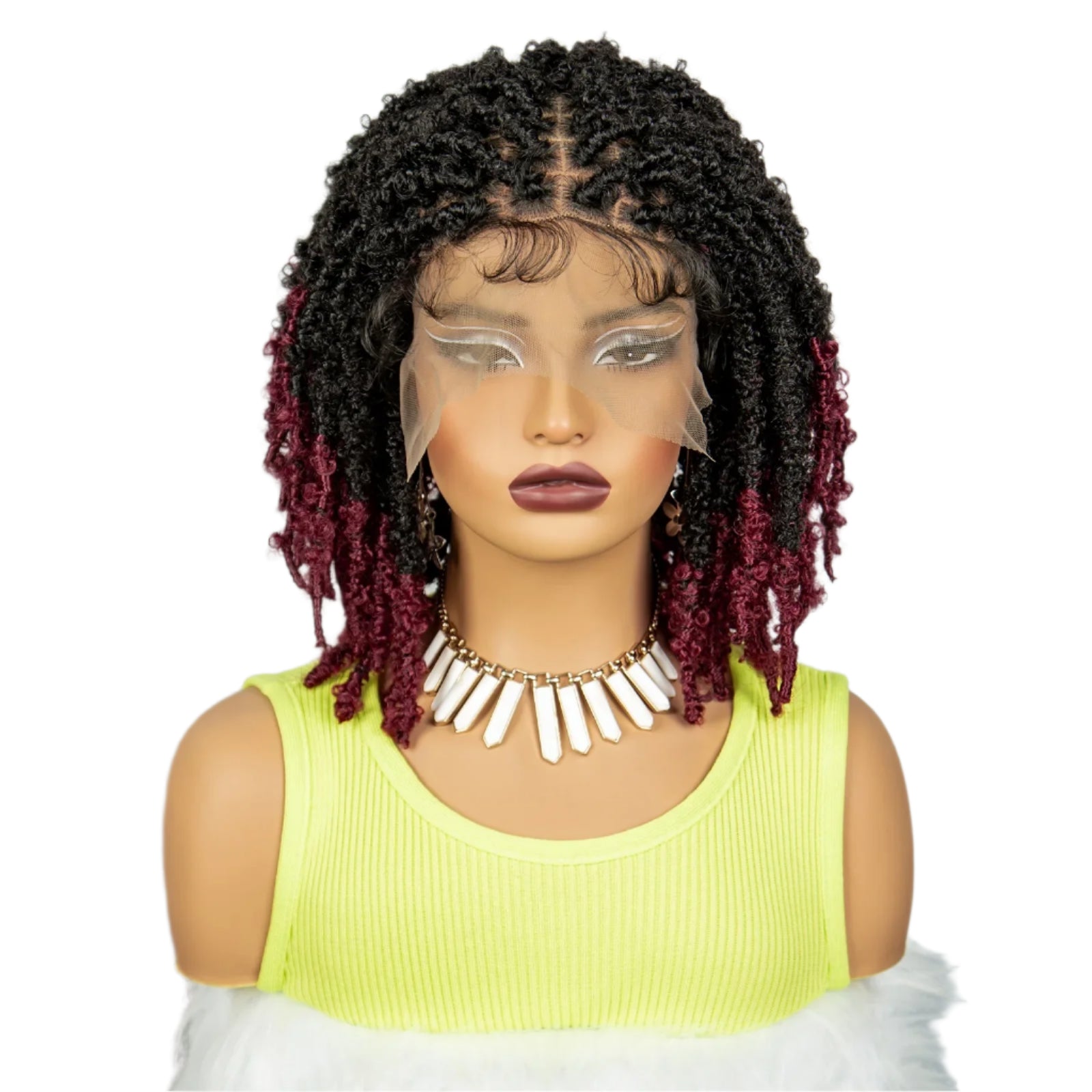 14 Inch Butterfly Locs Bob Wig | Transparent Lace Front Synthetic Braiding Hair (Crochet Braids) Luxegan