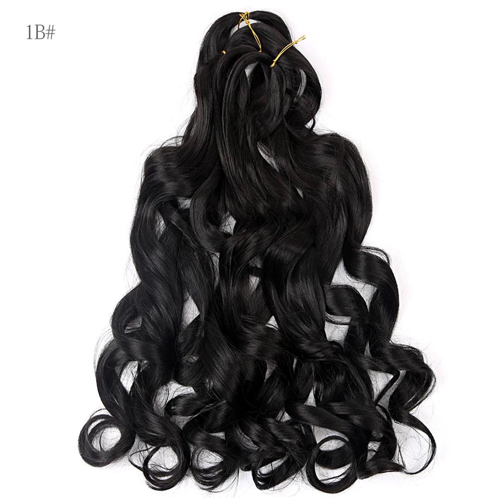 French Curly Crochet Braiding Hair - Ombre Spiral Curls - Pre-Stretched Synthetic Hair Extensions