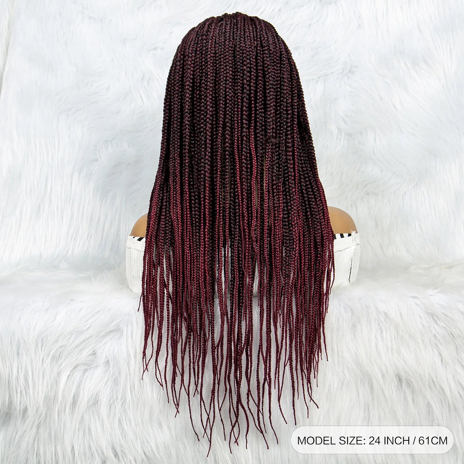 Colorful Knotless Box Braids Wig | Full Lace Front with Baby Hair Luxegan