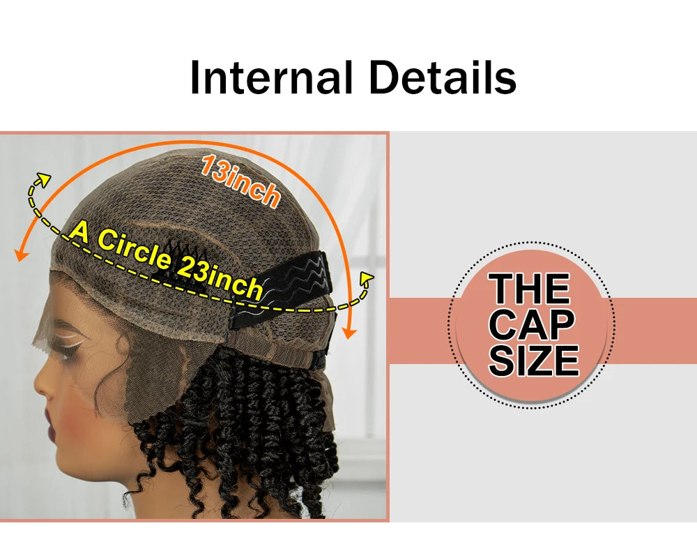 10" Natural Twist Braids Wig | Full Lace | Baby Hair | Short Braided Style Luxegan