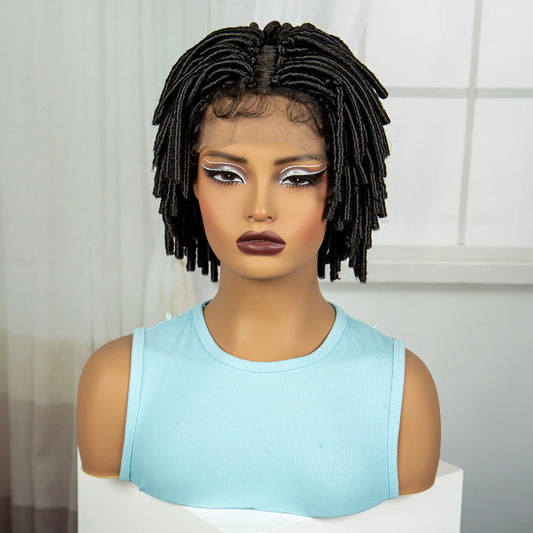Short Square Knotless Dreadlock Braids Wig | Full Lace | Natural Locs | Black Women Luxegan