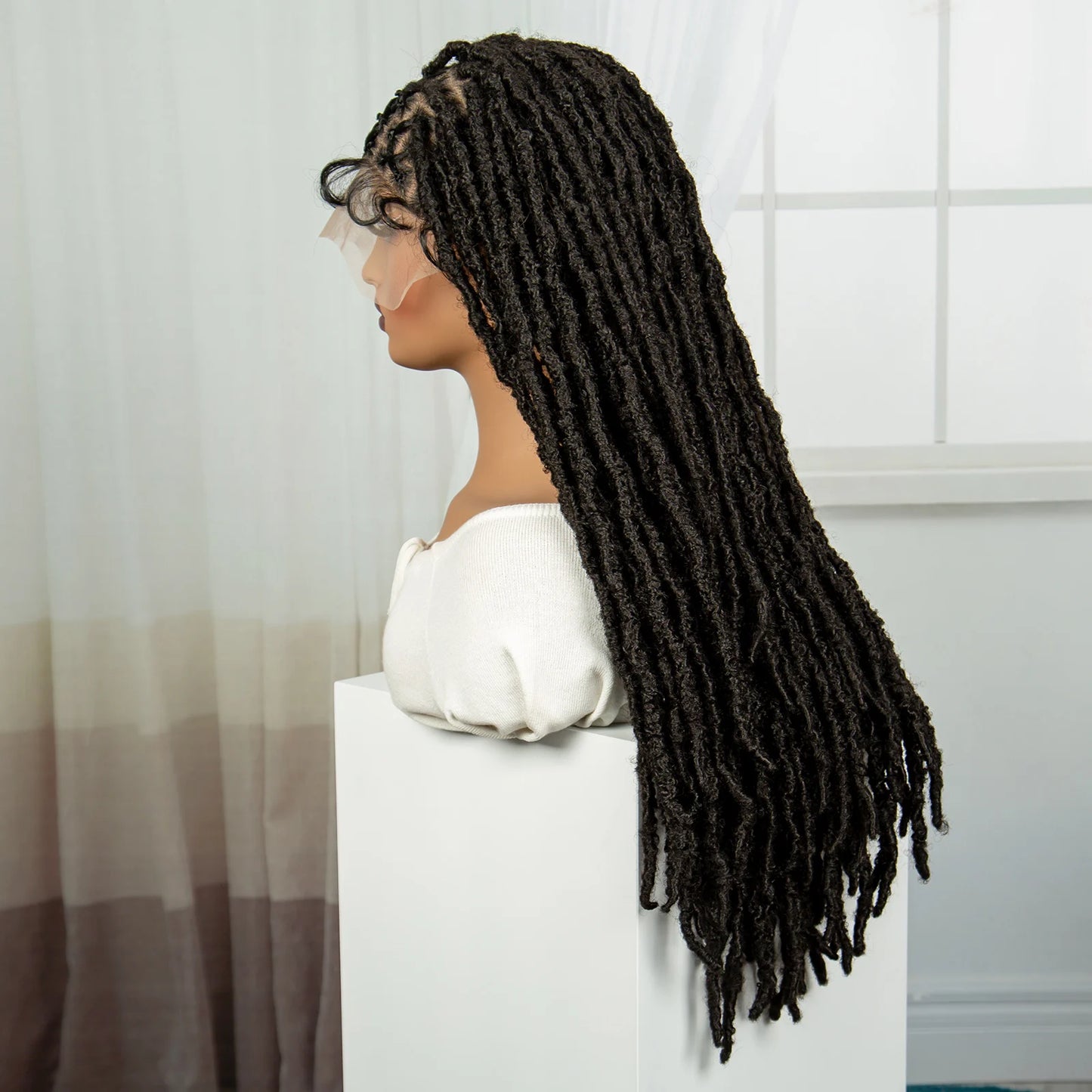 28" Cornrow Faux Locs Full Lace Wig | Goddess Braids | Baby Hair | Knotless Box Braids Luxegan