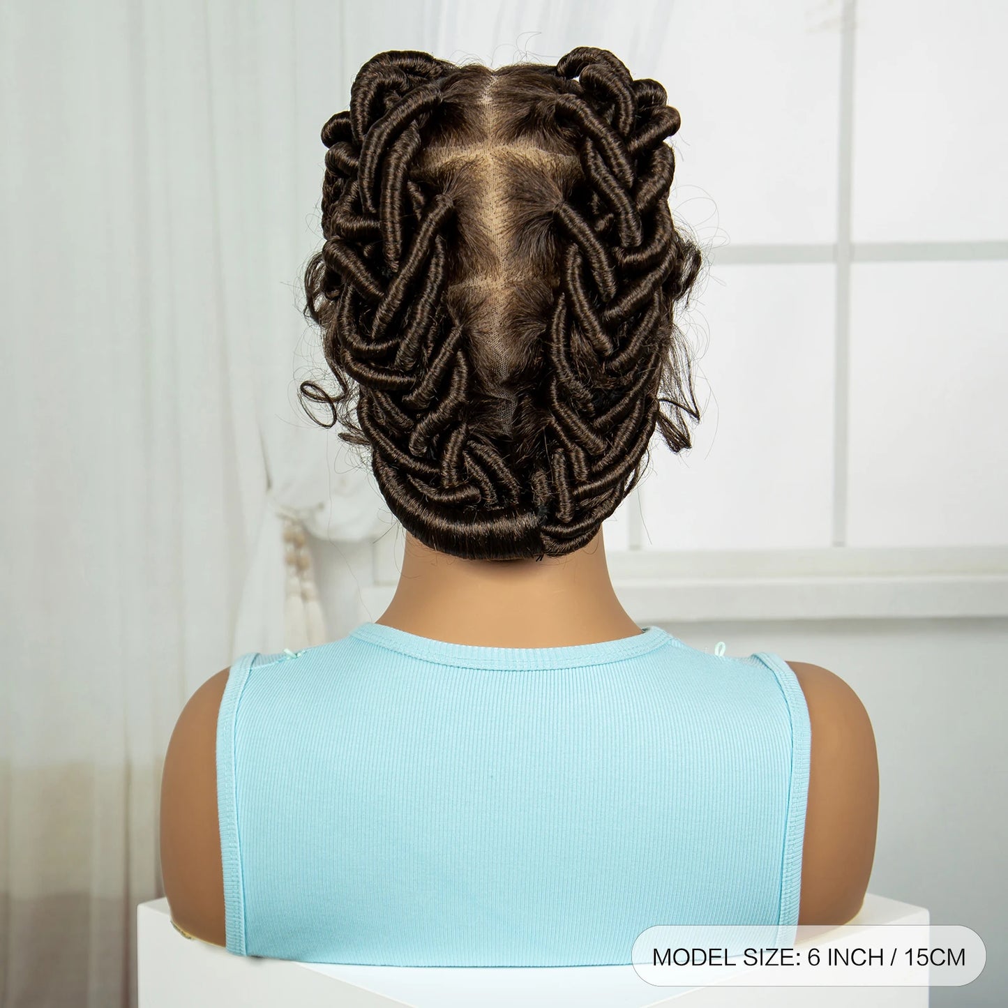 613 Blonde Short Handmade Bantu Knotless Braids Wig | Full Lace Luxegan