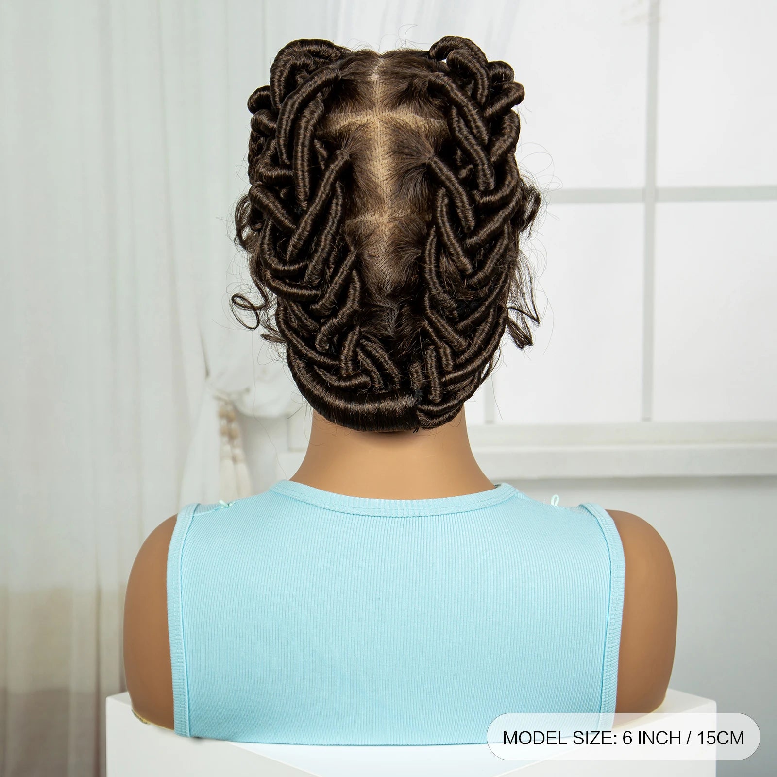 Ginger Orange Bantu Knotless Braids Wig | Full Lace | Baby Hair Luxegan