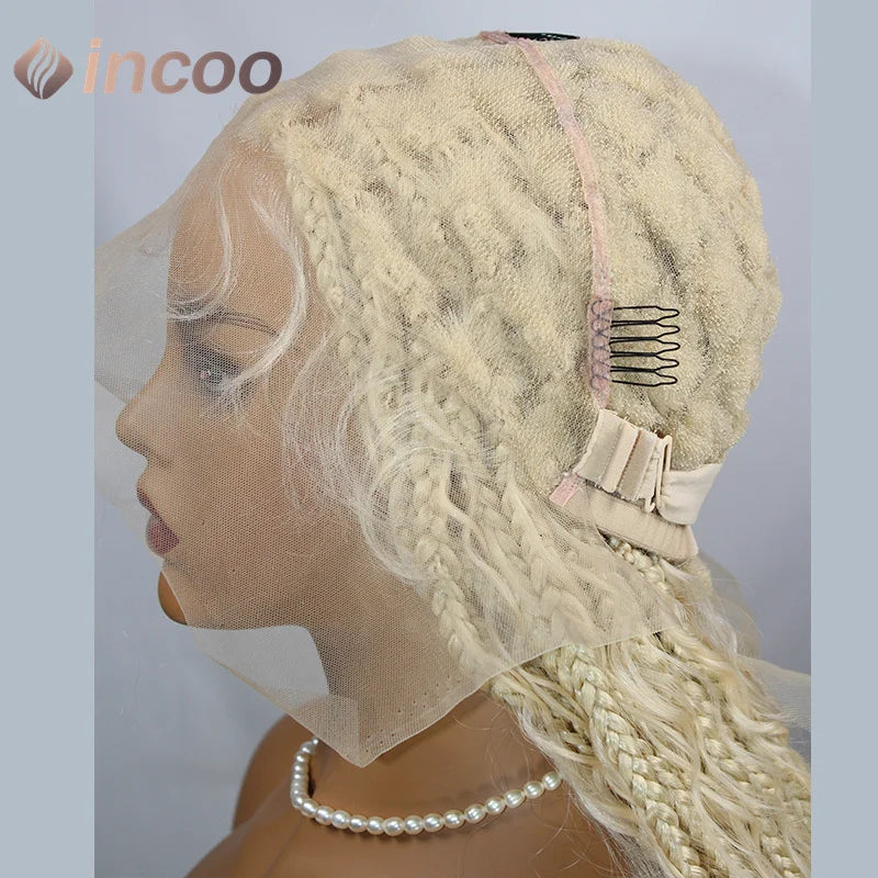 613 Blonde & Burgundy Butterfly Braids Wig | 36" Full Lace | Goddess Locs & Box Braids Luxegan