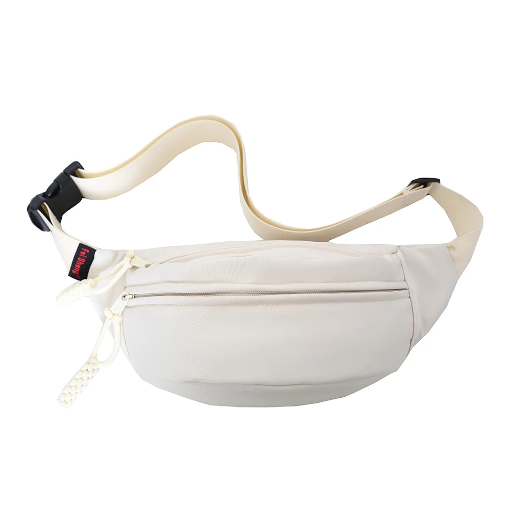 New Style Men's Chest Bag | Small Lightweight Trendy Shoulder Backpack | Premium Nylon Sports Waist Bag | Unisex Fashion Solid Color Shell-Shaped Crossbody Bag with Polyester Lining Luxegan