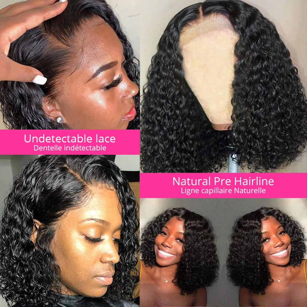 12A Deep Wave Bob Wig | Glueless | Ready to Go | Lace Frontal & Closure Options | Brazilian Remy Human Hair