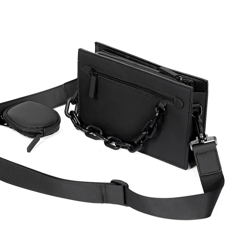 Designer 2-in-1 Square Box Crossbody | Hard PU Messenger Hand Bag Luxegan