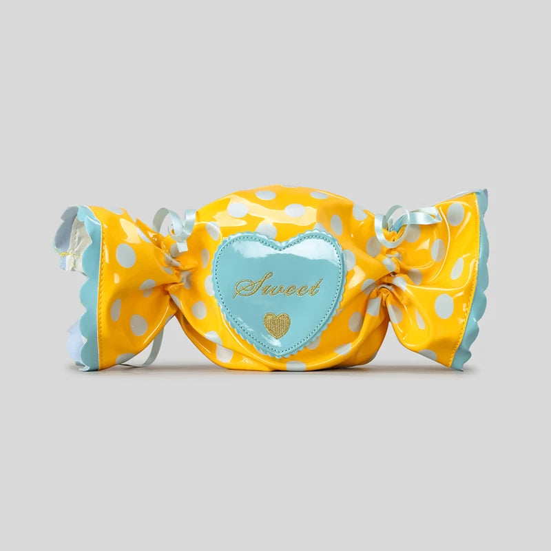 Cute Candy Design Crossbody Bag for Women | Creative Harajuku Love Hearts Shoulder Bag | Colorful PVC "Pillow" Purse & Funny Hip-Hop Accessory for Girls Luxegan