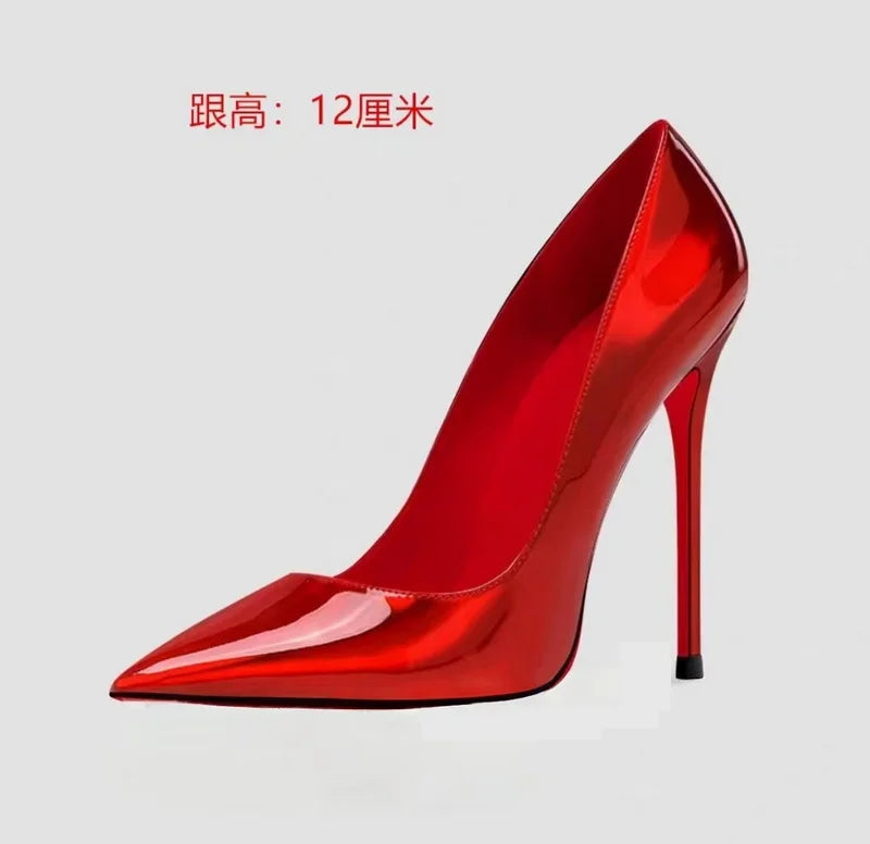 16cm Stage Show Patent Leather Stilettos | Sophisticated Camouflage Pattern High Heels | Elegant "Handmade Shallow-Out" Silhouette | "Dignified" Sexy Pointed Toe Party Shoes for Radiant Versatile Styling Luxegan