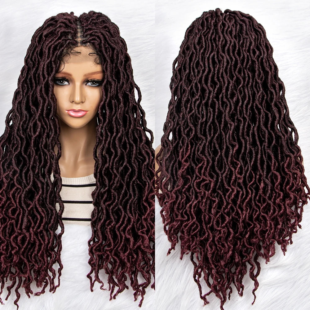 HD Transparent Lace Braided Wig with Lambswool Curls Luxegan