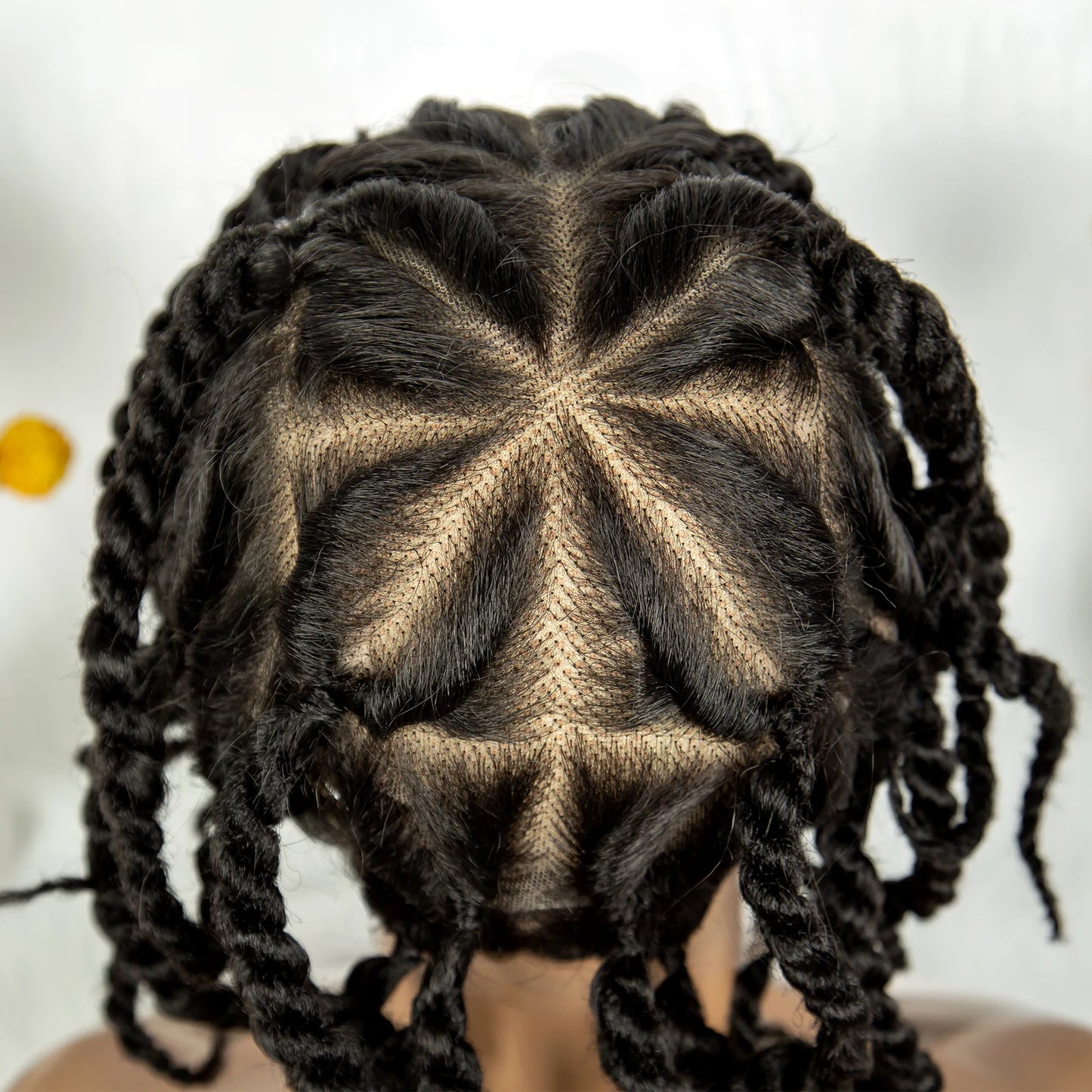 Handmade Bantu Knotless Braids Full Lace Wig | Baby Hair | Synthetic Braided Lace Frontal Wig