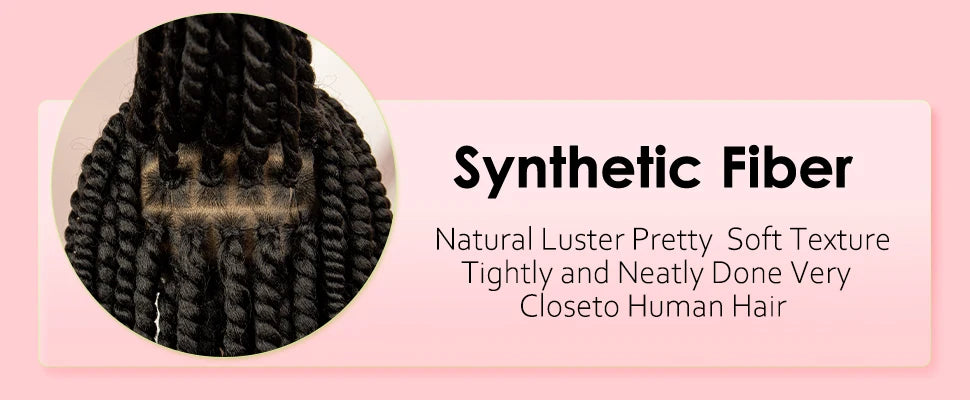 Twisted Braided Wig | Bob Twist Crochet Wig | Full Lace Braided Wig for Black Women | Kanekalon Hair - Luxegan