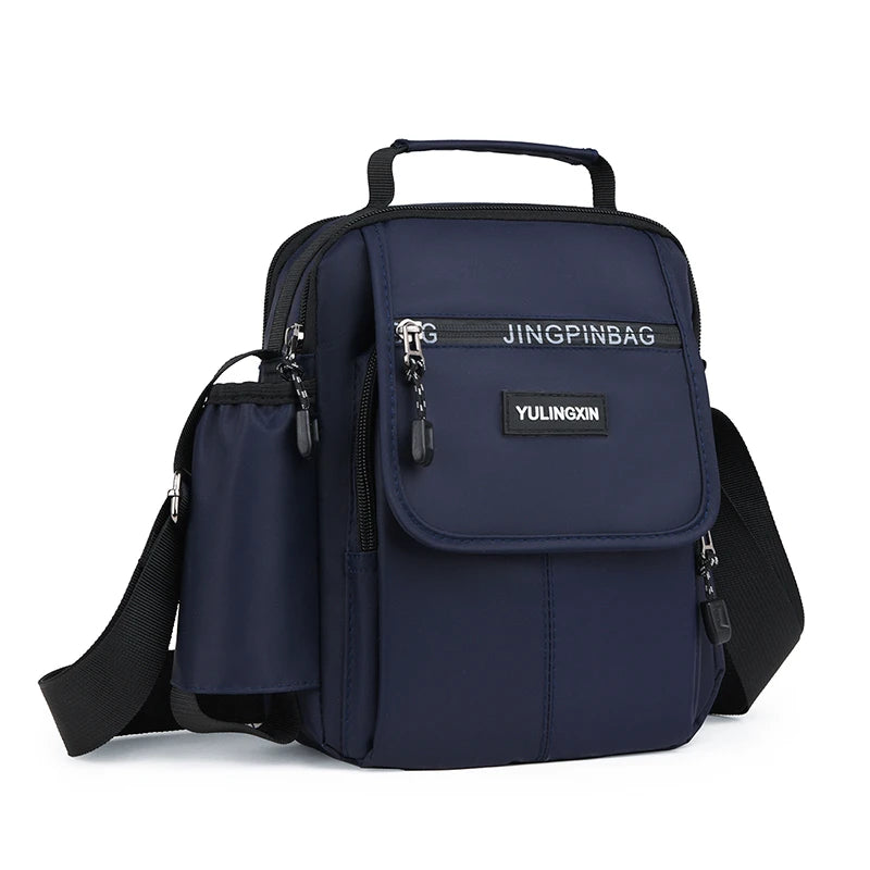 Men’s Sporty Square Shoulder Bag | Sophisticated Durable Nylon Crossbody | Elegant College-Style Multi-Functional Handbag | Luxury Soft-Sided Casual Tote for Versatile Daily Use Luxegan