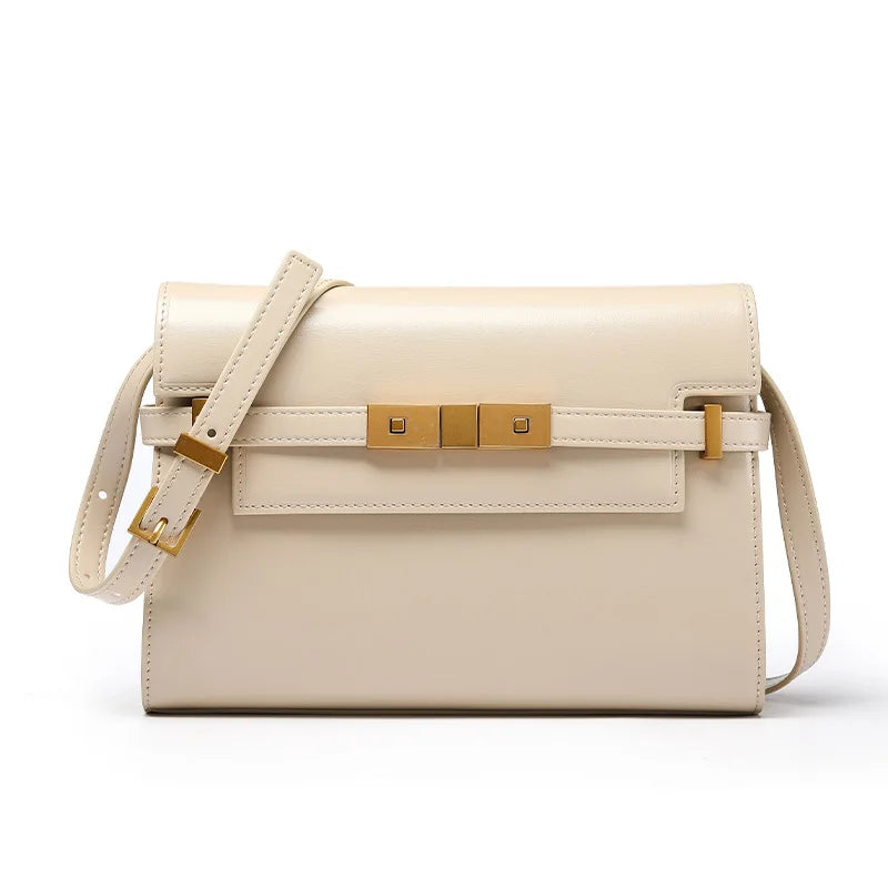 Retro Genuine Leather Baguette | High-End Underarm & Crossbody Purse Luxegan