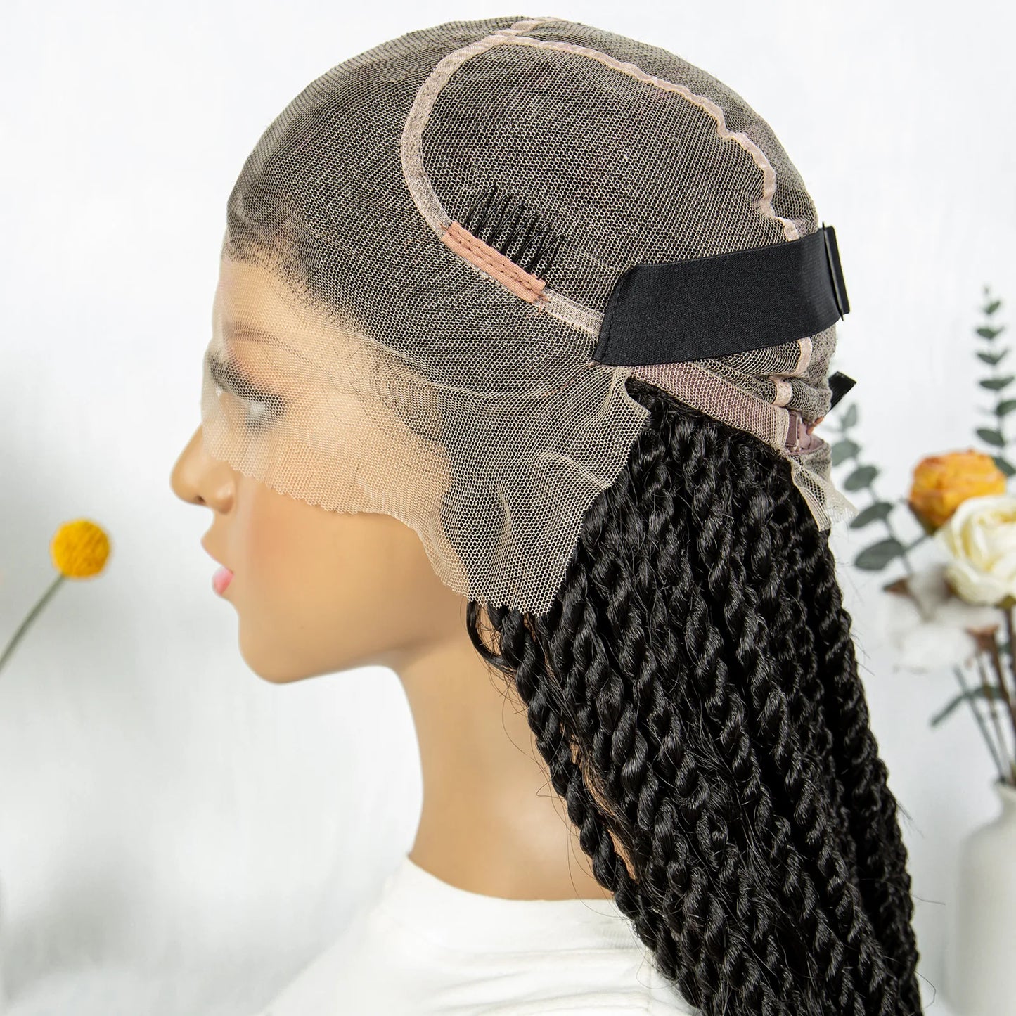 Braided Wigs Knotless Synthetic Box Braided Wigs Full Lace Curly Dreadlocks Wigs Long Length Hair Wig for Black Women